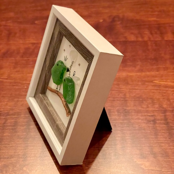 Genuine Sea Glass Art - Love Birds Handcrafted - Picture 3 of 3